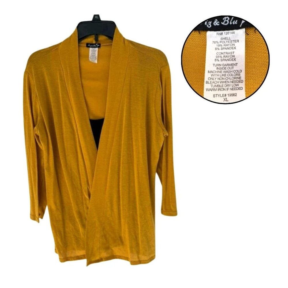 Mustard Yellow Cardigan XL Cozy Lightweight Layering Sweater